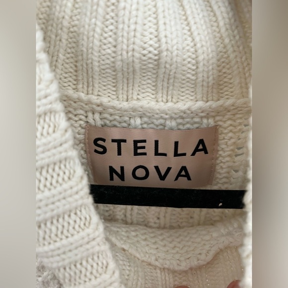 Stella Nova Cream Cable Knit Sleeveless Turtleneck Sweater Vest – M - Picture 4 of 6